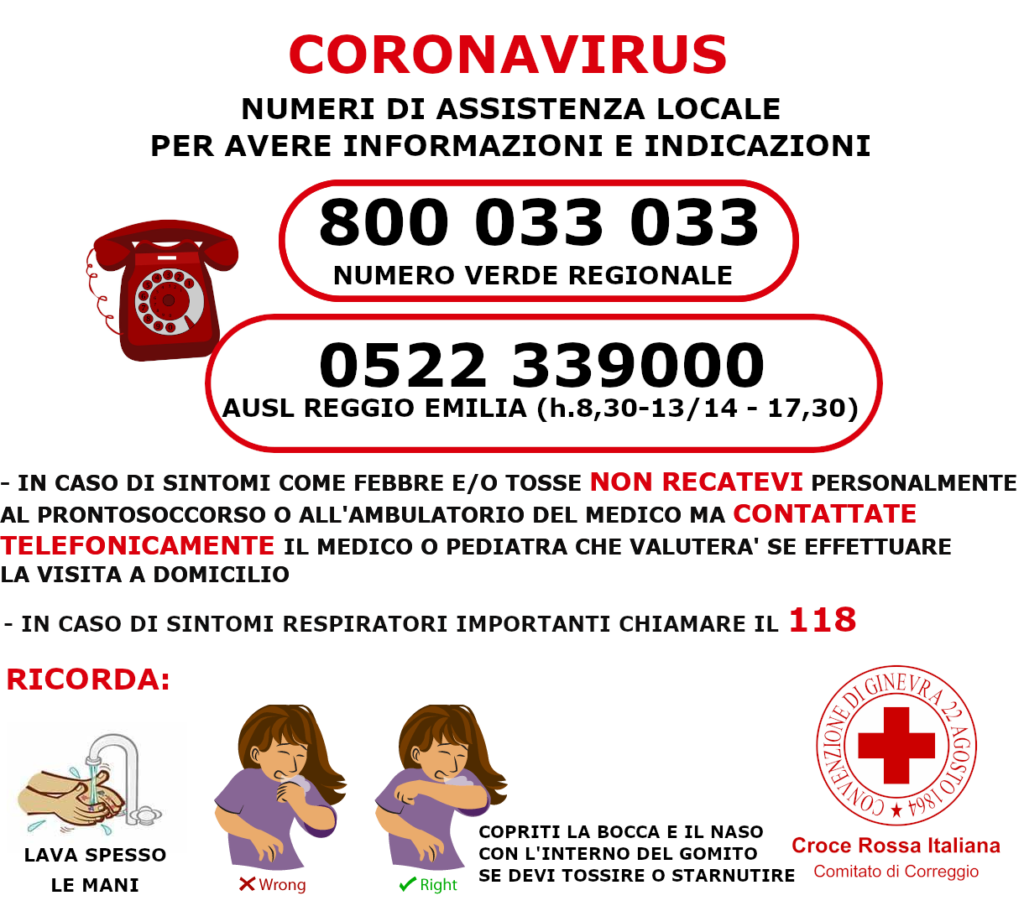 Coronavirus: numeri per avere informazioni e indicazioni